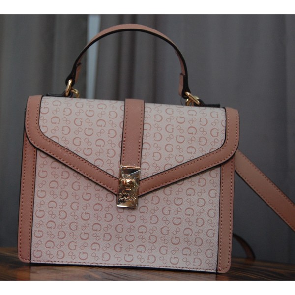 Bolsa Guess em tons rosa e bege
