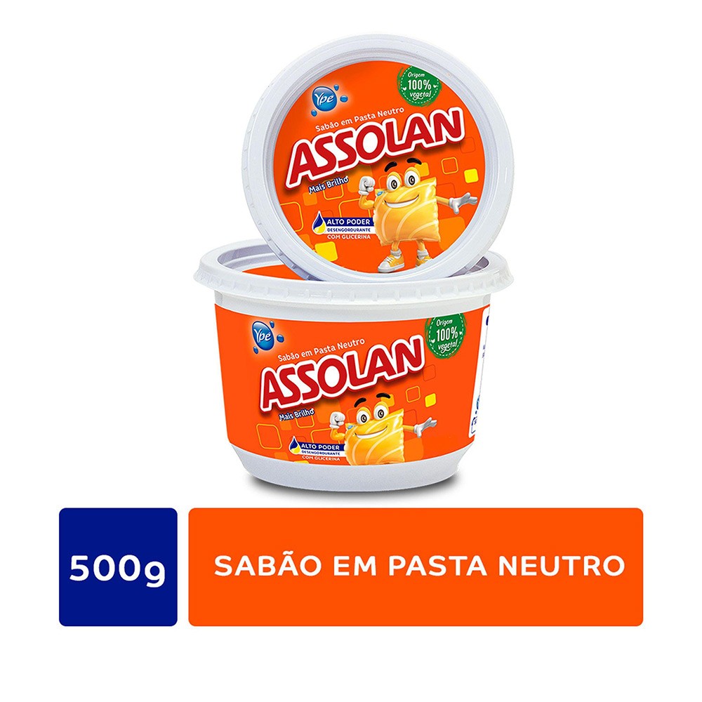 Sabão Em Pasta Neutro Assolan 500g